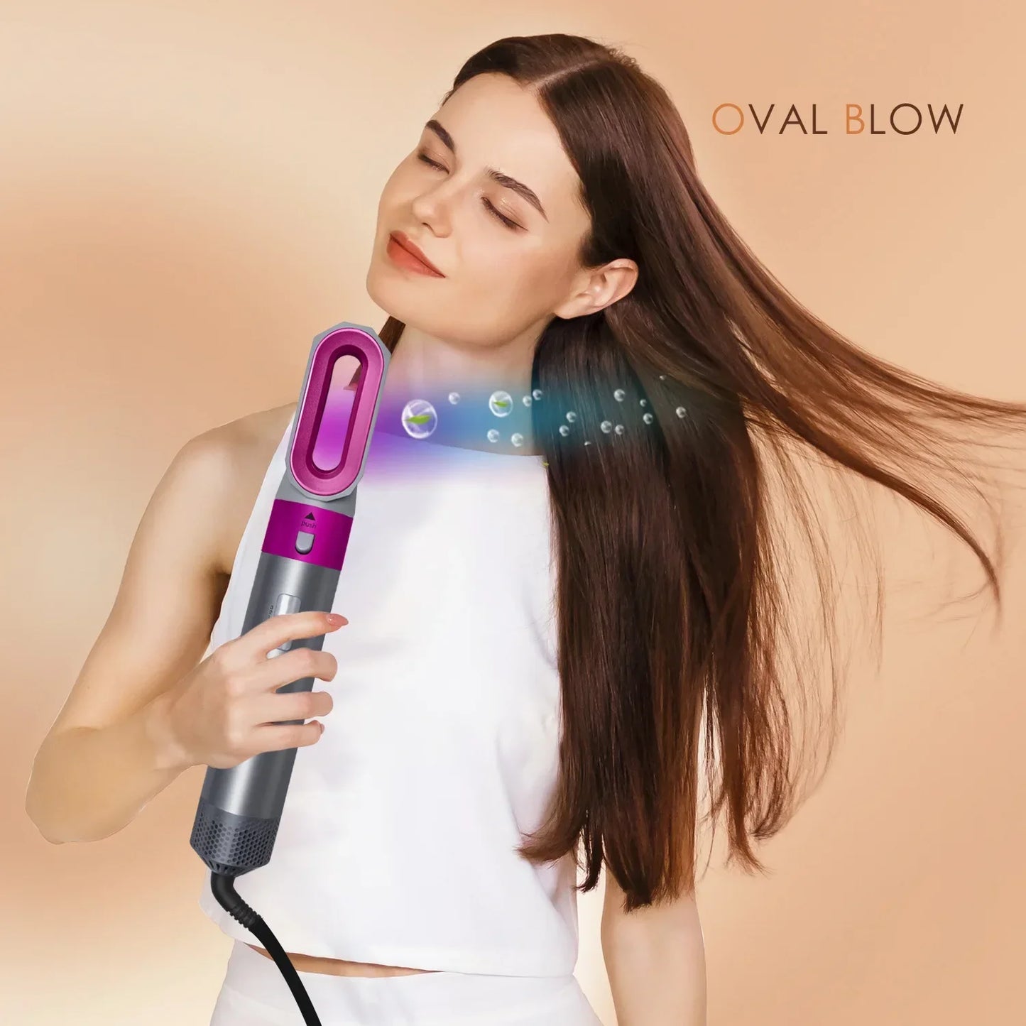 Hot Air Styling Comb 5 in 1 Hair Curler Auto Curler Professional Straightener Multi-Function Styler Hair Dryer